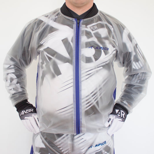 APICO CLEAR RAIN JACKET LARGE CLEAR/BLUE