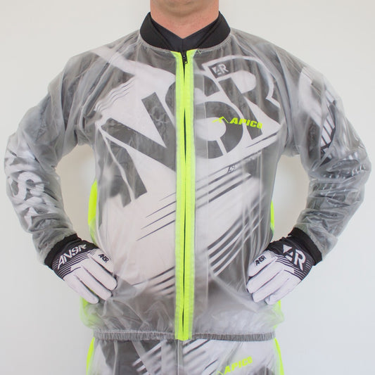 APICO CLEAR RAIN JACKET X LARGE CLEAR/FLUORESCENT YELLOW