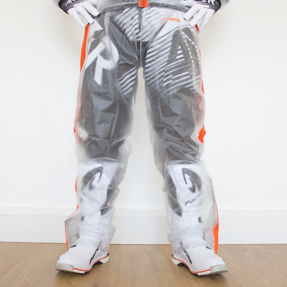 APICO CLEAR RAIN PANT LARGE CLEAR/FLUORESCENT ORANGE 32/34