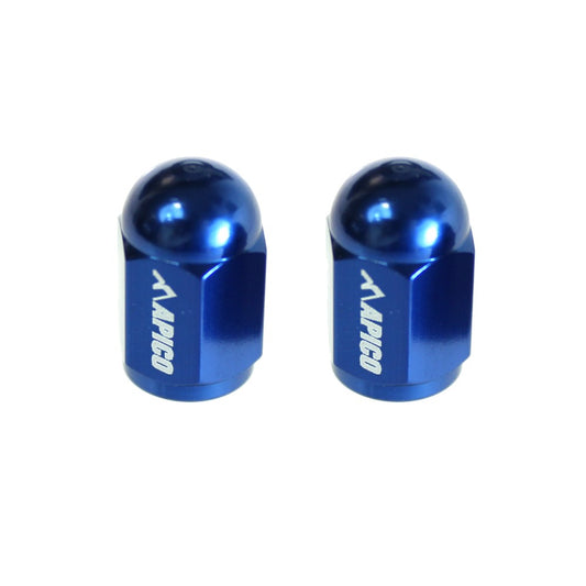 CNC ALUMINIUM VALVE CAP 2-PACK BLUE