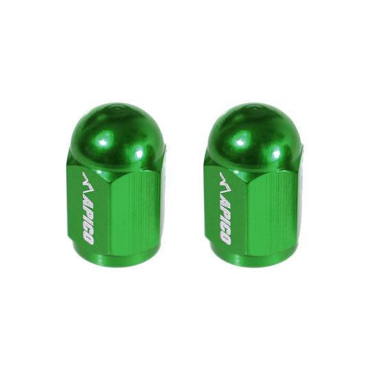 CNC ALUMINIUM VALVE CAP 2-PACK GREEN