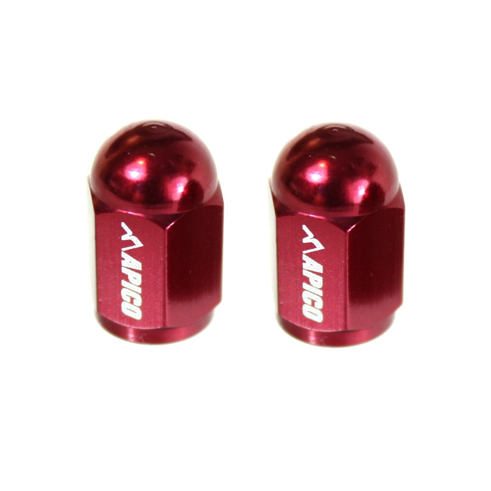 CNC ALUMINIUM VALVE CAP 2-PACK RED