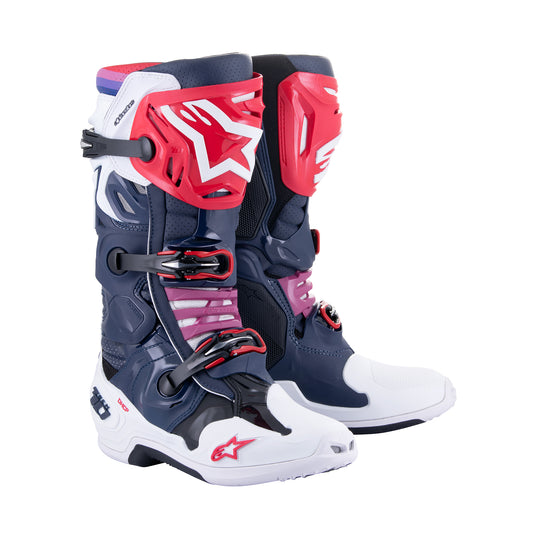 Alpinestars Tech 10 Supervented - Night Navy White Rainbow - US 10 / EU 44.5