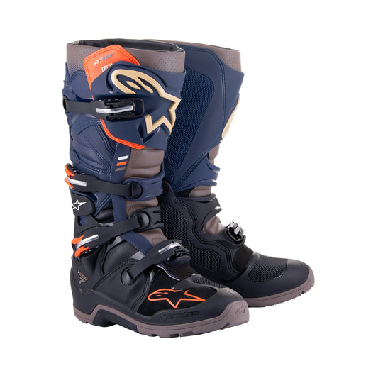 Alpinestars Tech 7 Enduro Drystar - Black Night Navy Warm Gray - US 10 / EU 44.5