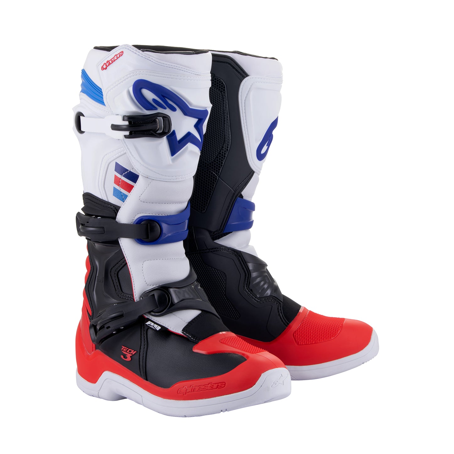 Alpinestars Tech 3 - White Bright Red Dark Blue - US 10 / EU 44.5