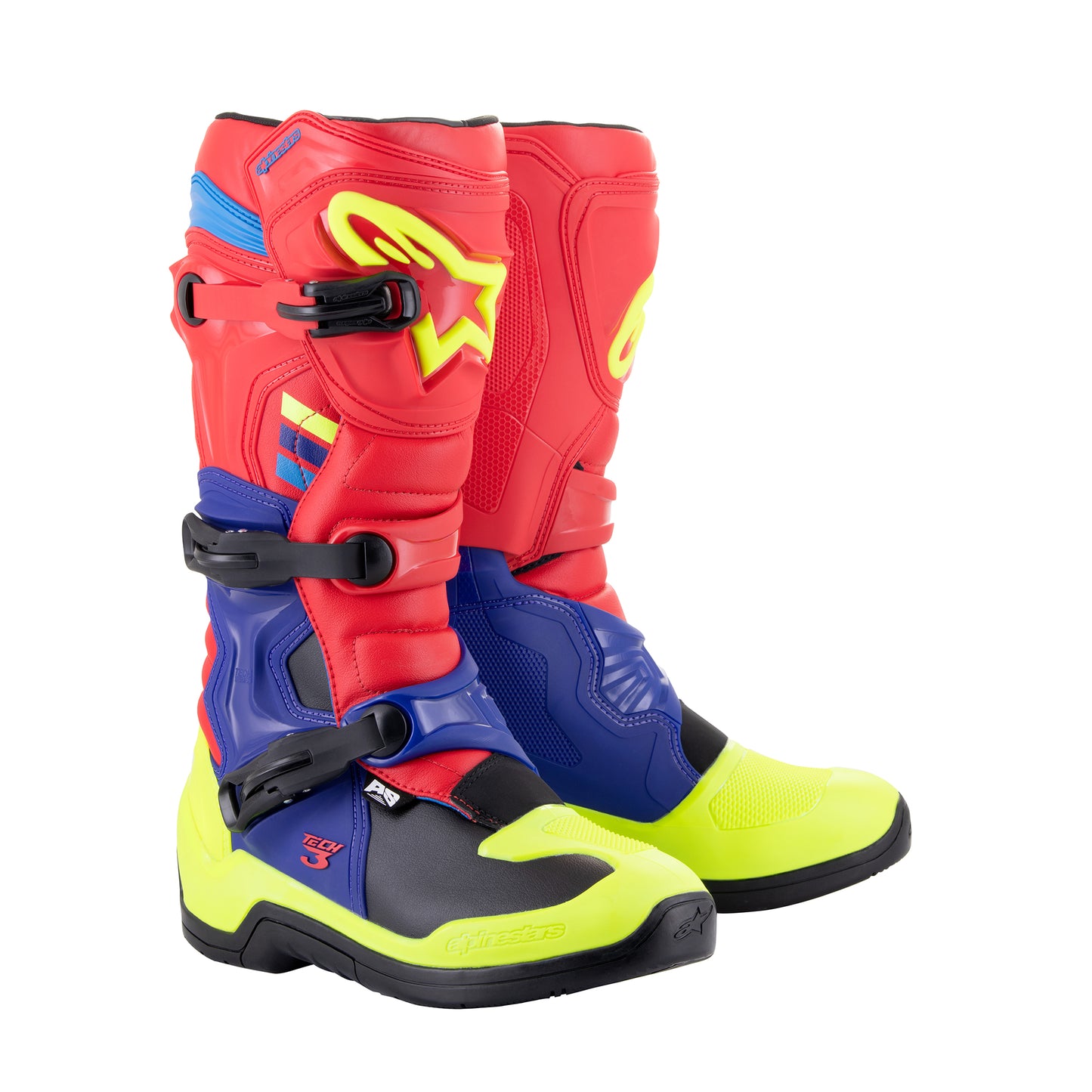 Alpinestars Tech 3 - Bright Red Dark Blue Yellow Fl - US 10 / EU 44.5