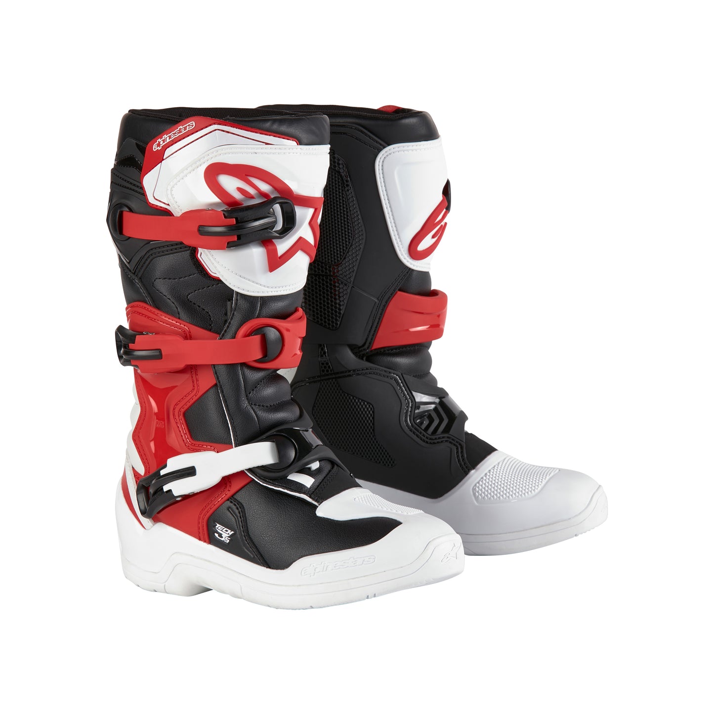 Alpinestars Tech 3S Youth - White Black Bright Red - US 2 / EU 34