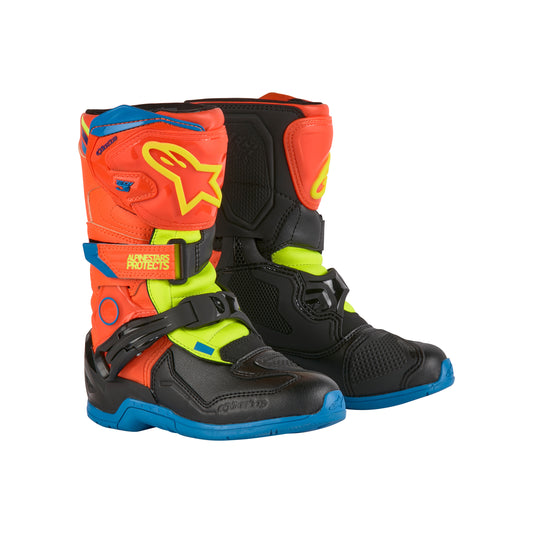 Alpinestars Tech 3S Kids - Orange Fluo Enamel Blue Yel Fl - US 1 / EU 33