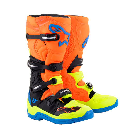 Alpinestars Tech 5 - Orange Fluo Enamel Blue Yel Fl - US 10 / EU 44.5