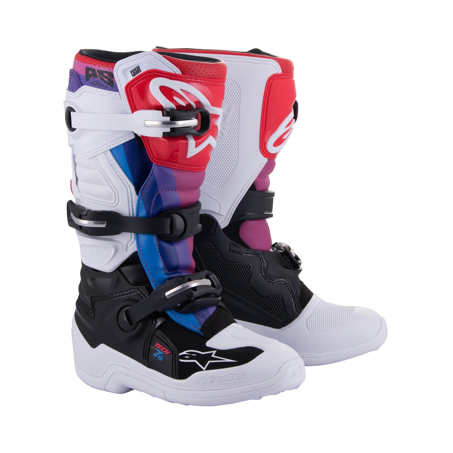 Alpinestars Tech 7S Youth - White Black Rainbow - US 2 / EU 34