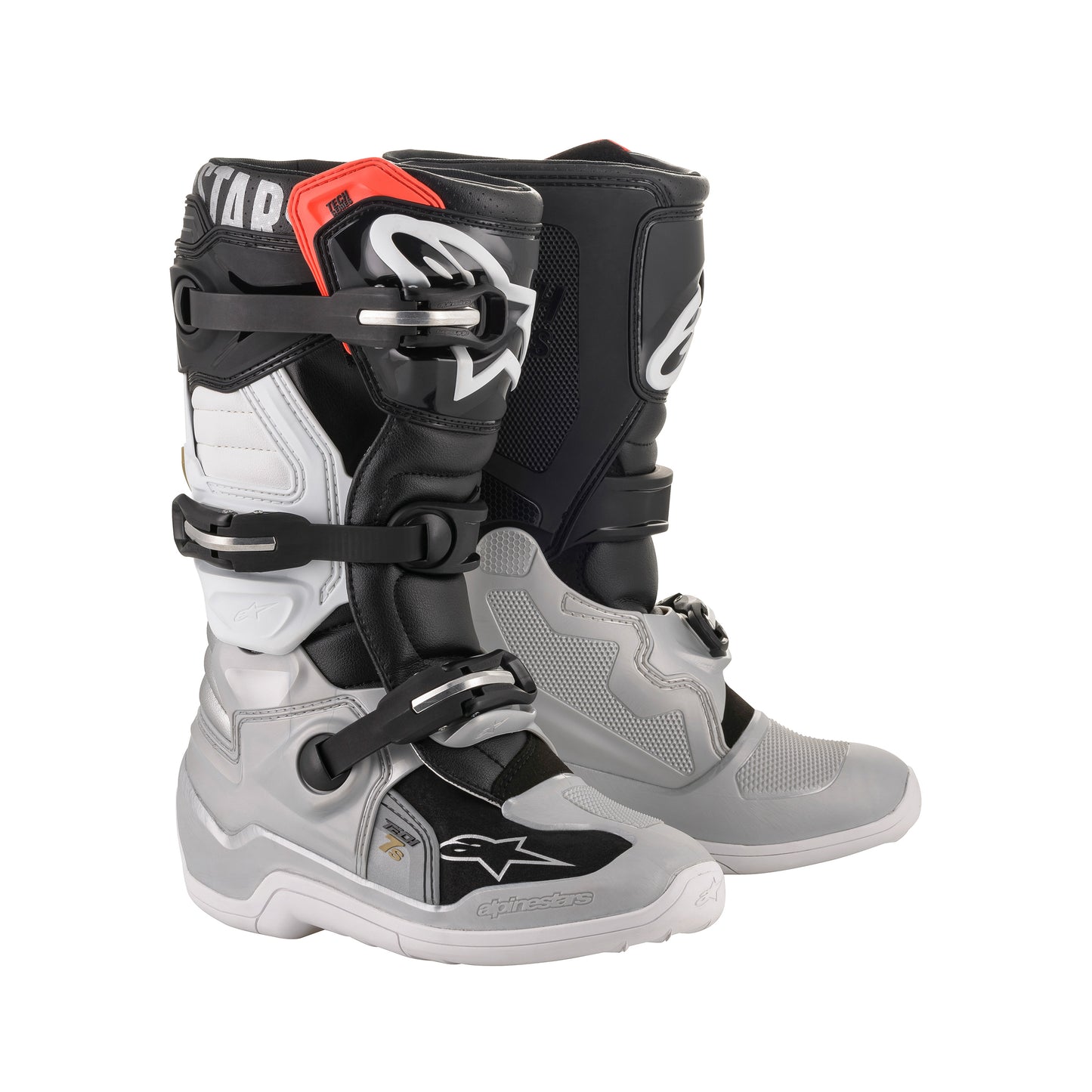 Alpinestars Tech 7S Youth - Black Silver White Gold - US 2 / EU 34