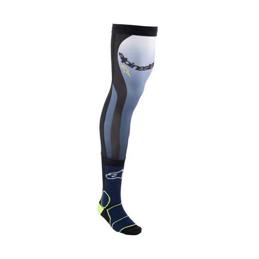 Alpinestars Knee Brace Socks Night Navy Yellow Fluo - L-2XL (US 9-14 /  EU 42-48)