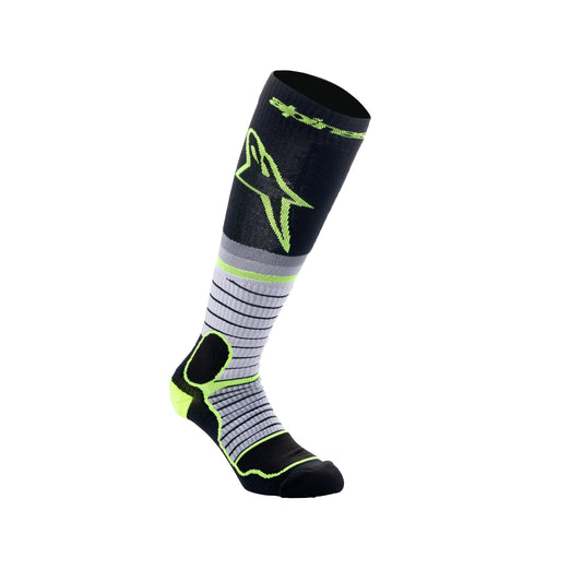 Alpinestars MX Pro Socks Black Gray Yellow Fluo - L (US 11.5-13.5 /  EU 45-48)