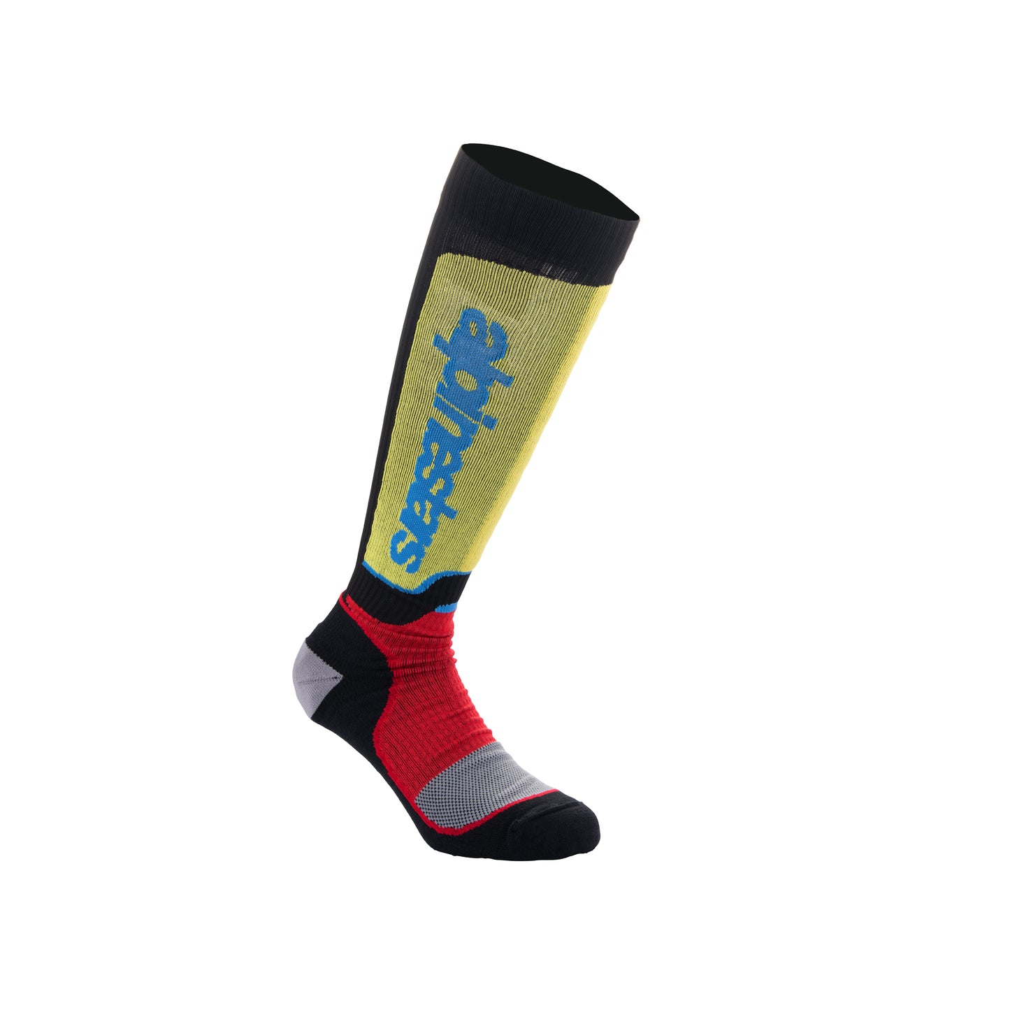 Alpinestars MX Plus Socks Black Red Light Blue - L (US 11.5-13.5 /  EU 45-48)