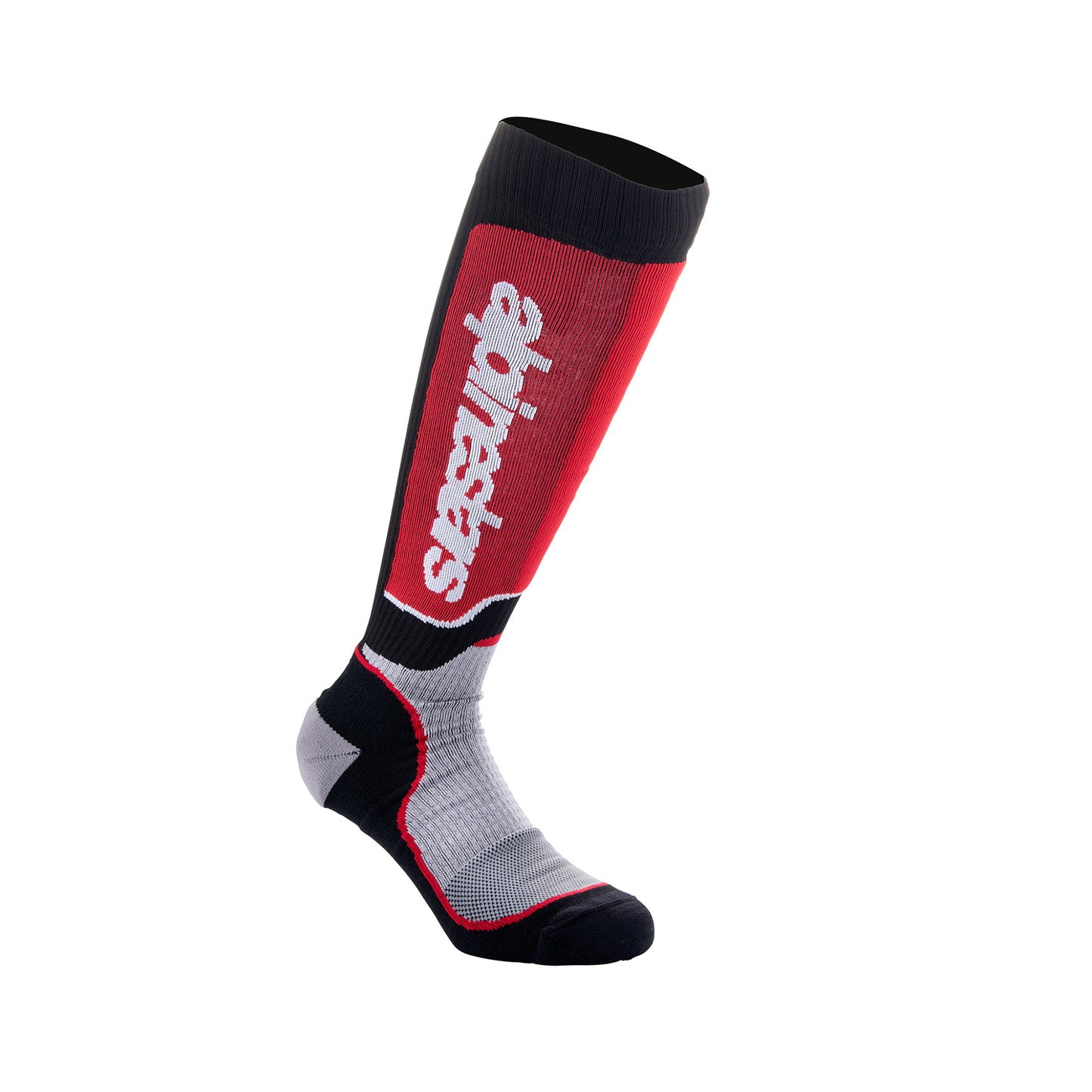 Alpinestars MX Plus Socks Black Gray Red - L (US 11.5-13.5 /  EU 45-48)