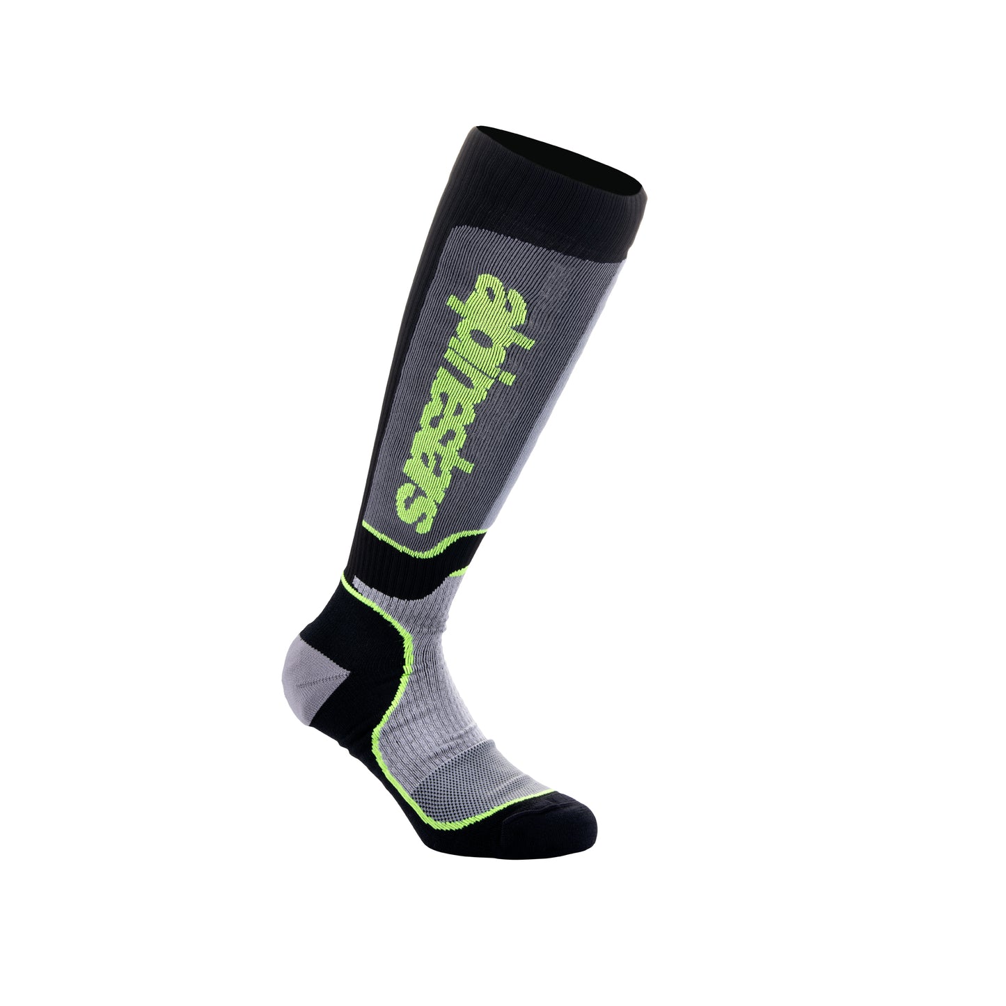 Alpinestars MX Plus Socks Black Gray Yellow Fluo - M (US 7.5-10.5 /  EU 40-44)