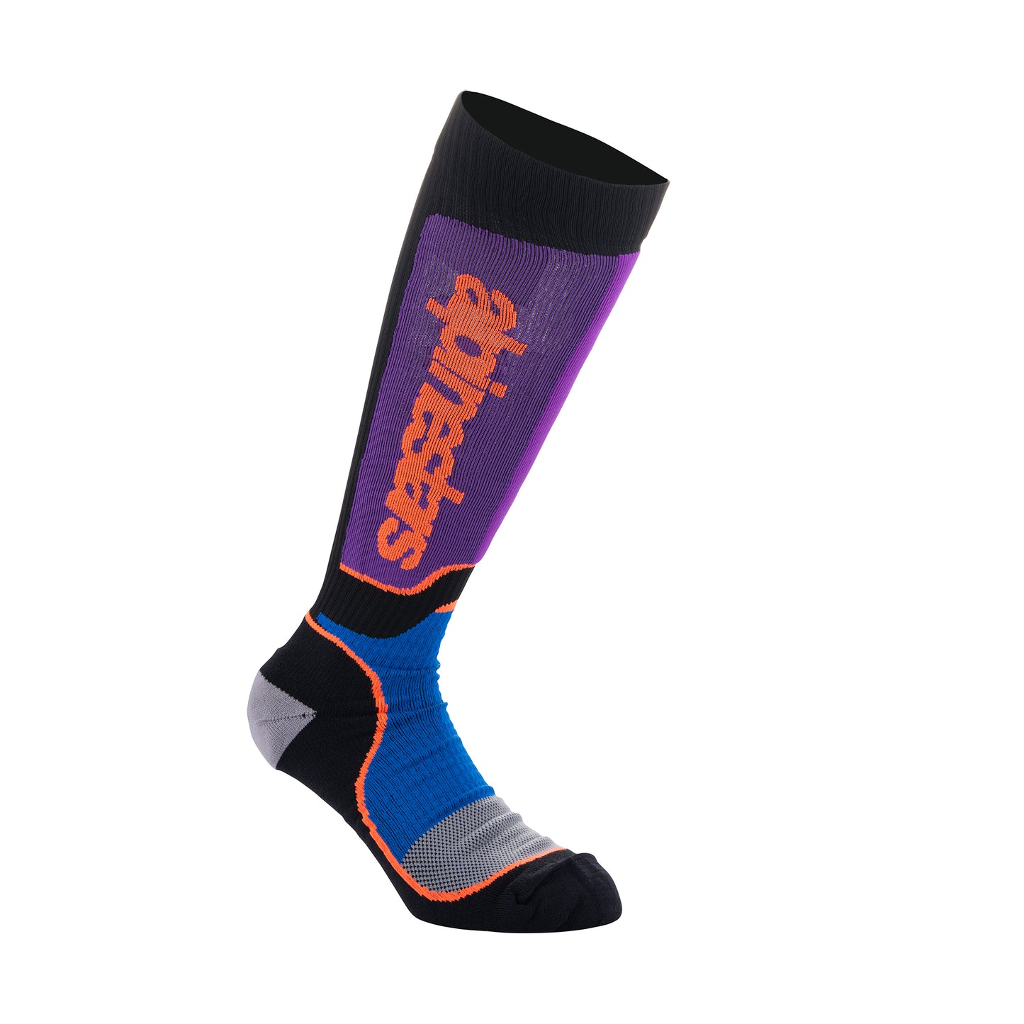 Alpinestars Youth MX Plus Socks Black Royal Blue Purple - M-L (US 3-6 /  EU 34-38)