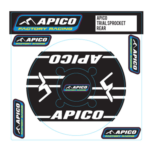 APICO TRIALS REAR SPROCKET STICKER 40T BLACK