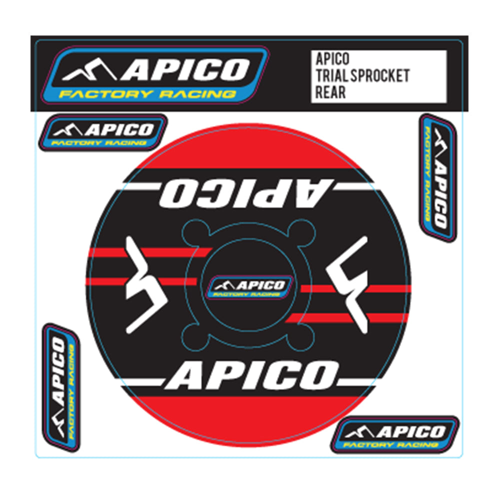 APICO TRIALS REAR SPROCKET STICKER 40T RED