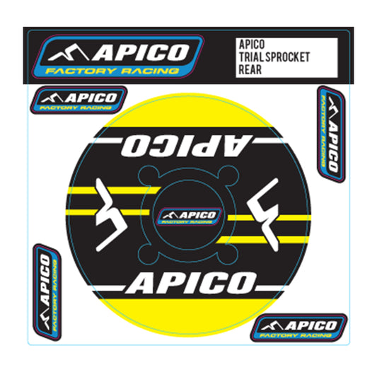 APICO TRIALS REAR SPROCKET STICKER 40T YELLOW