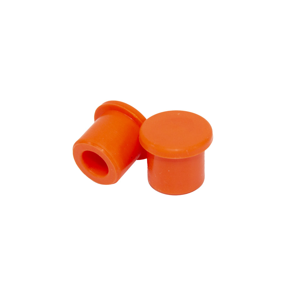 SILICONE VALVE CAPS TRIALS PUSH ON TYPE 2PC ORANGE