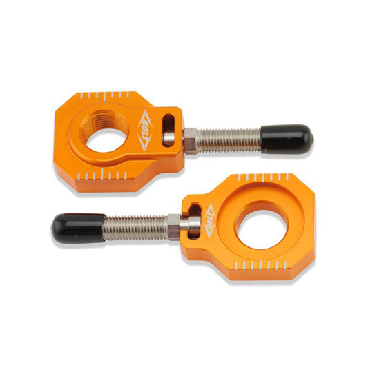 CHAIN ADJUSTER BLOCKS KTM/HUSKY SX/SX-F 00-12,  EXC/EXC-F 00-23 , TE/FE 14-23 ORANGE (R