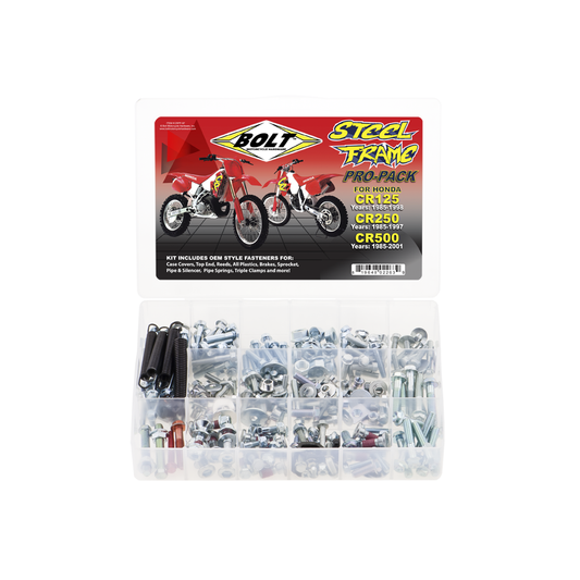 PRO PACK FASTENER KIT CR STEEL FRAME CR125 85-98, CR250 85-97, CR500 85-01 (R)