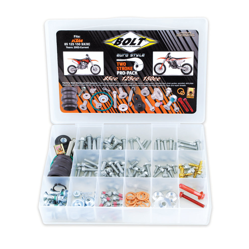 PRO PACK FASTENER KIT EURO STYLE 2T SX/EXC 85-150 02-22 (R)