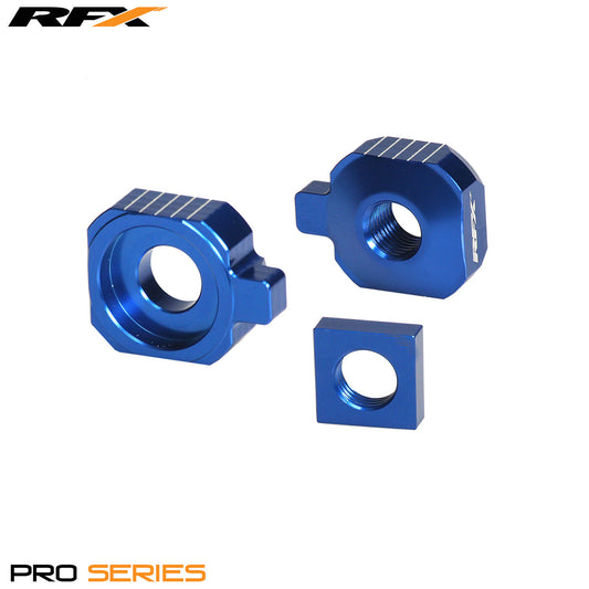 RFX Pro Rear Axle Adjuster Blocks (Blue) Husqvarna TC65 17-24