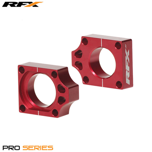 RFX Pro Rear Axle Adjuster Blocks (Red) Honda CR125/250 02-07 CRF250/450 02-08 CRFX250/450 04-24