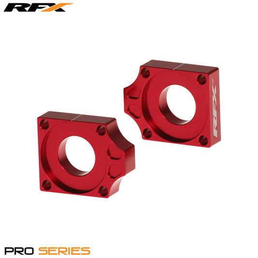 RFX Pro Rear Axle Adjuster Blocks (Red) Honda CRF150 07-24