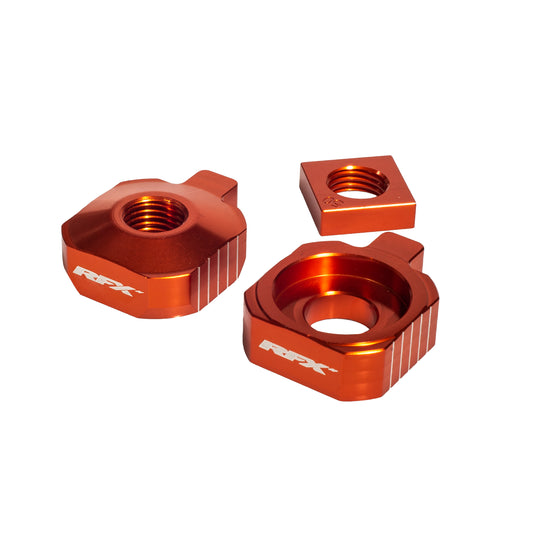 RFX Pro Rear Axle Adjuster Blocks (Orange) KTM SX65 16-24