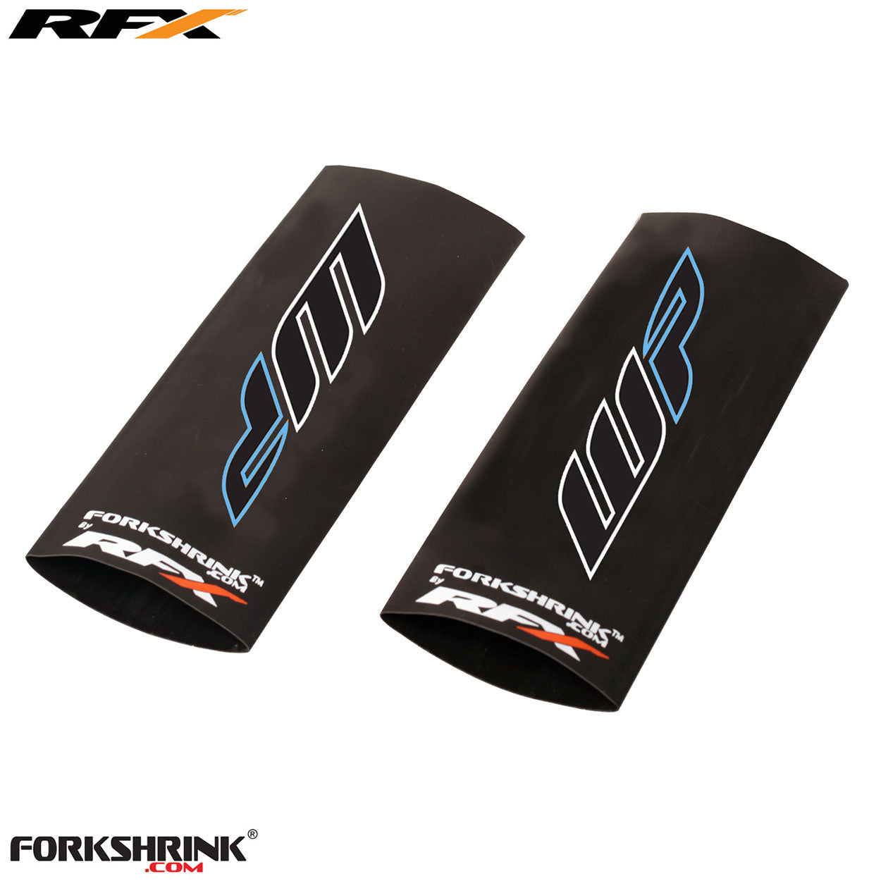 RFX Race Series Forkshrink Upper Fork Guard with 2016 WP logo (White/Blue) Universal 125cc-525cc