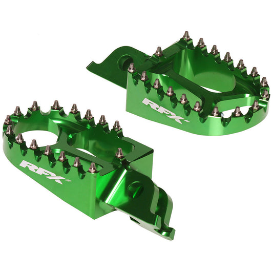 RFX Pro Footrests (Green) Kawasaki KXF250 06-24 KXF450 07-24