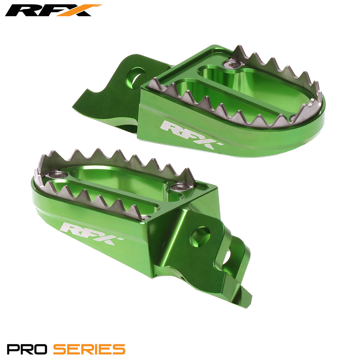 RFX Pro Series 2 Footrests (Green) Kawasaki KXF250 06-24 KXF450 07-24