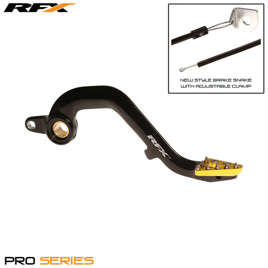 RFX Pro ST Rear Brake Lever (Black/Yellow) Suzuki RM125 01-08