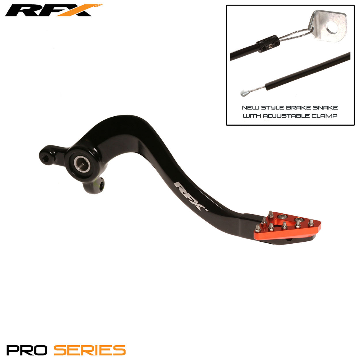 RFX Pro ST Rear Brake Lever (Black/Orange) KTM SX125 17-22 SXF250/350/450 17-22