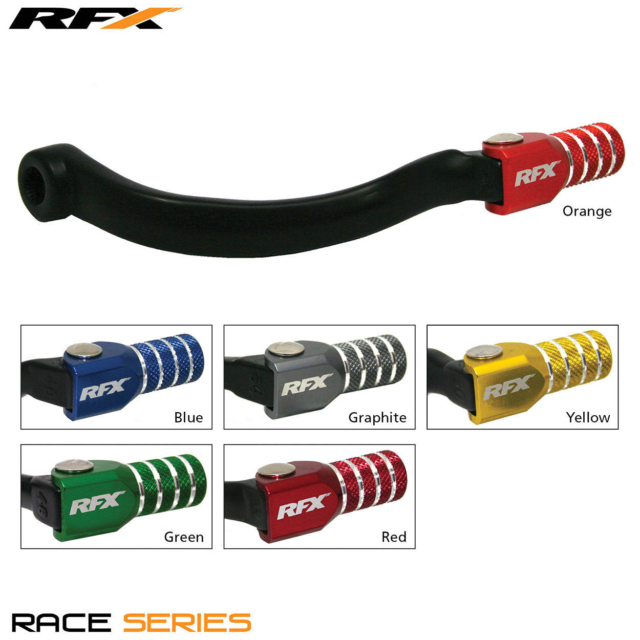 RFX Race Gear Lever (Black/Green) Kawasaki KX125 94-02 KX250 94-08