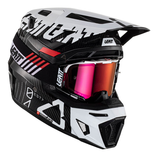 HELMET MOTO 9.5 V23 CARBON WHITE LARGE (59-60CM) INCLUDES 6.5 GOGGLE + HELMET BAG