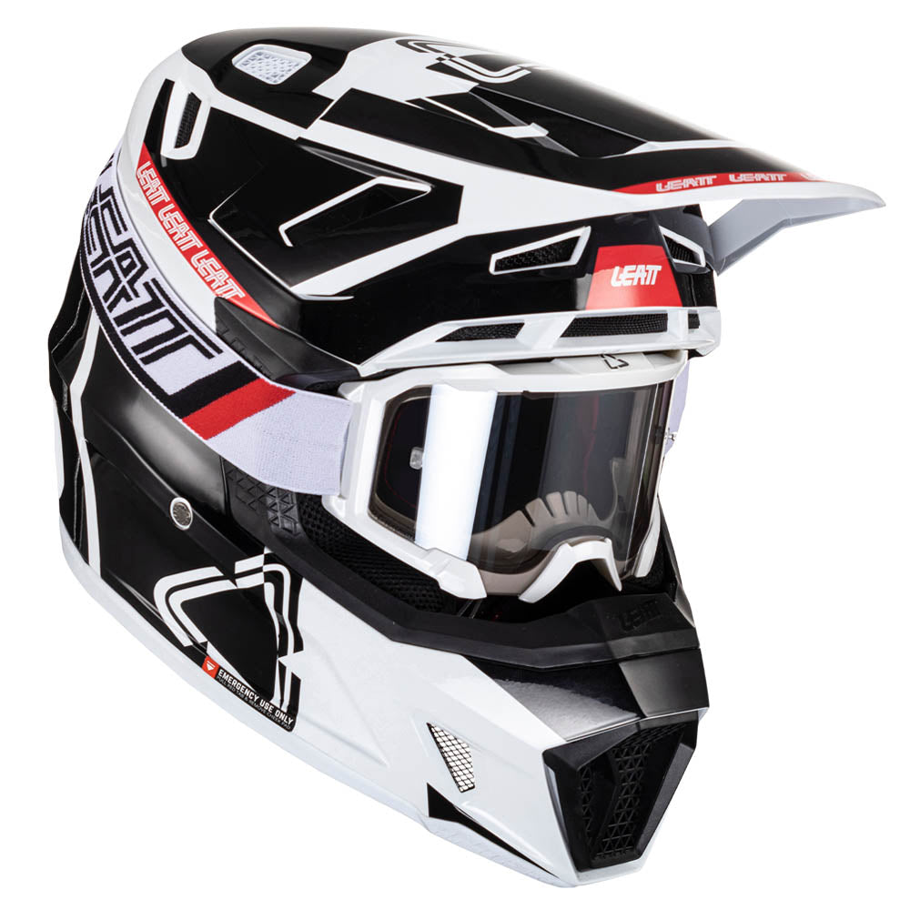 HELMET MOTO 7.5 V24 BLACK/WHITE LARGE (59-60CM) INCLUDES 4.5 GOGGLE