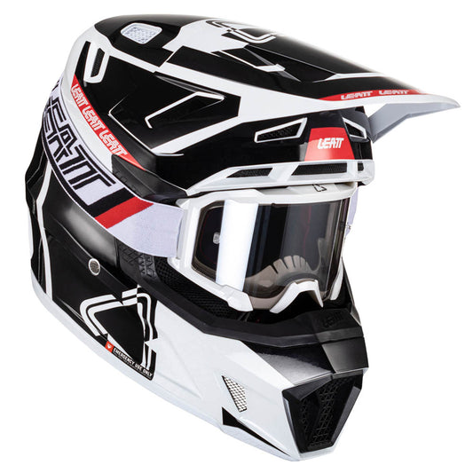 HELMET MOTO 7.5 V24 BLACK/WHITE X-LARGE (61-62CM) INCLUDES 4.5 GOGGLE