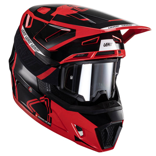 HELMET MOTO 7.5 V24 RED SMALL (55-56CM) INCLUDES 4.5 GOGGLE