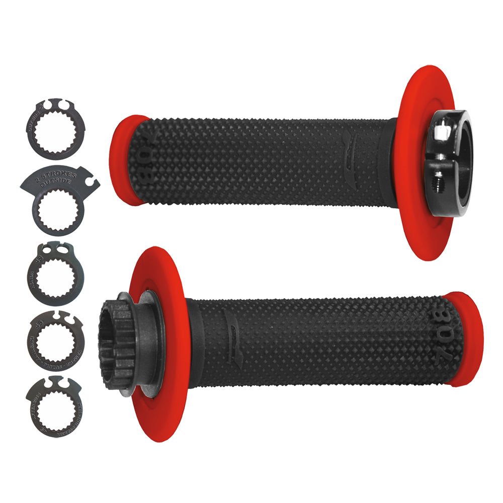 HANDLE BAR LOCK ON GRIPS 708 INCLUDES 6 CAMS BLACK/RED