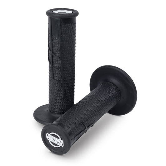 HANDLEBAR GRIP CLAMP ON HALF WAFFLE BLACK/BLACK