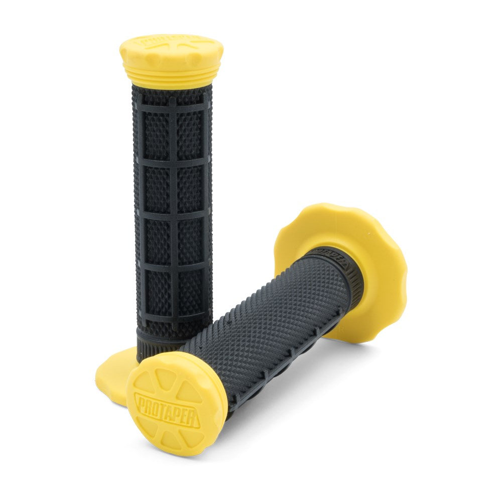 HANDLEBAR GRIP 1/3 WAFFLE MICRO GRIP BLACK/YELLOW