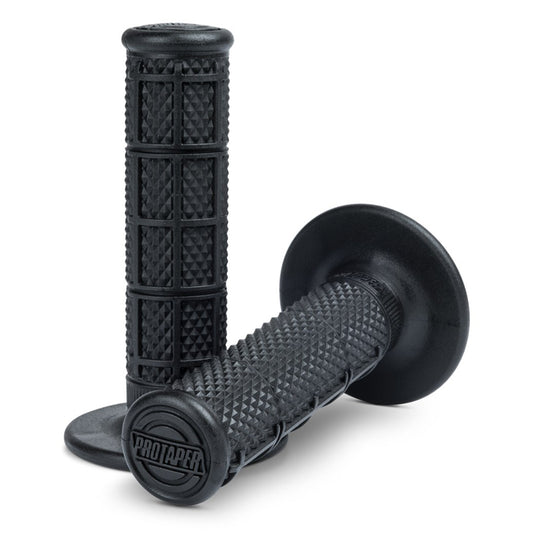 HANDLEBAR GRIP SINGLE DENSITY 1/3 WAFFLE SUPER SOFT COMPOUND BLACK