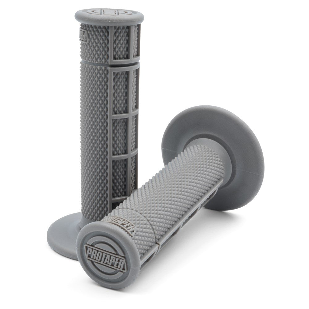 HANDLEBAR GRIP SINGLE DENSITY RACE CUT HALF WAFFLE GREY