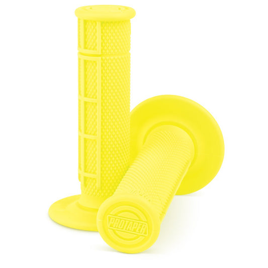 HANDLEBAR GRIP RC SINGLE DENSITY HALF WAFFLE NEON YELLOW