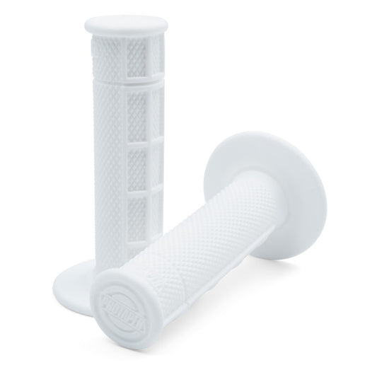 HANDLEBAR GRIP SINGLE DENSITY RACE CUT HALF WAFFLE WHITE