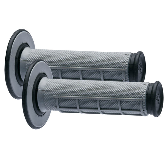 HANDLEBAR GRIP MX DUAL COMPOUND 1/2 WAFFLE GREY/BLACK